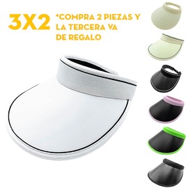 MIMA 2 Visera Gorro Deportivo Protector Solar Y Rayos UV | para Exteriores Hombre/Mujer (Blanco/Negro)