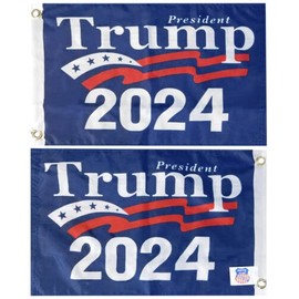 12X18 President Trump 2024 Double Sided 150D PRINTED NYLON Boat Flag Banner