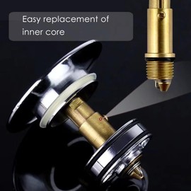 2 x Pop Up Click Clack Brass Bath Drain Spring Bolt Replacement for Sink & Bathtub - Easy Installation, Rust Resistant & Durable