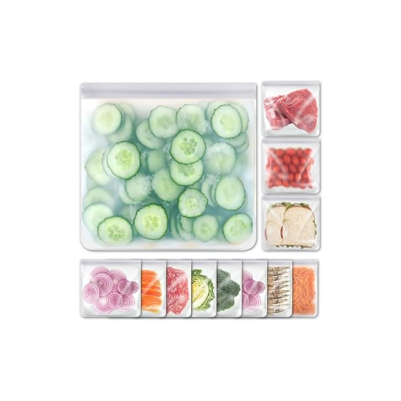Bolsas Reutilizables para Alimentos Herméticas y Ecológicas (Multicolor, 28x20cm)