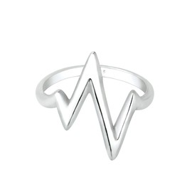 Elli Women's 925 Sterling Silver Zig-Zag Ring - Size Q