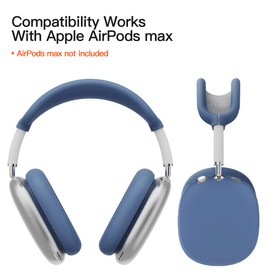 TUCANA Silicon Cases Compatible for AirPods Max, Overhead Cover + Earcup Cover + Ear Pad Cover (Blue)