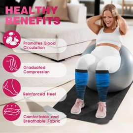 OUIVIAL Wide Calf Compression Socks Extra Plus Size Women&Men 3 Pairs Knee High 20-30mmHg Support Nurse Doctor Hiking Yogo