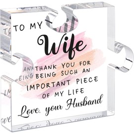 Tillskuch Gifts for Wife Cute Puzzle Shaped Acrylic Keepsake Cool Birthday, Christmas,Valentine's Day, Wedding Anniversary Wife Gifts Ideas Birthday Gifts for Wife from Husband