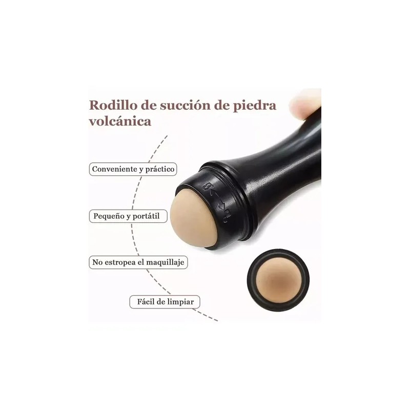3pz Rodillo Piedra Volcánica Absorbe Grasa Facial Full