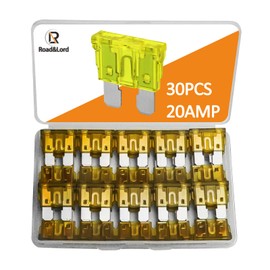 30Pcs 20A Standard Blade Fuses Kit - Standard Automotive Car Fuse Blade Fuse Assortment, Fuses Automotive, 20A Standard Boat fuse, Auto Truck ATC/ATO/APR/ATS Fuse Kit for Car/RV/Truck/Motor