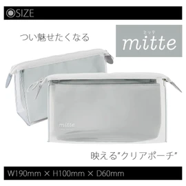 Sunstar Stationery S2312697 Clear Pouch, Mitte Pocket, Light Gray