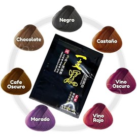 YAYAN HOUSE | 12 Sobres Shampoo Tinte Instantáneo 15min Cubre Canas Natural con Cepillo Aplicador - Sin Amoníaco, Fórmula Herbal con Jengibre, Cabello