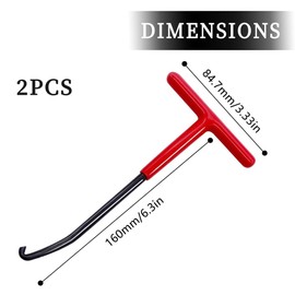 LEEQBCR 2 Pieces T-Hook Spring Puller, Exhaust Spring Hook, Motorcycle Spring Puller, Steel Spring Hook, Spring Puller Trampoline Tool for Scooter, Motorcycle, Moped