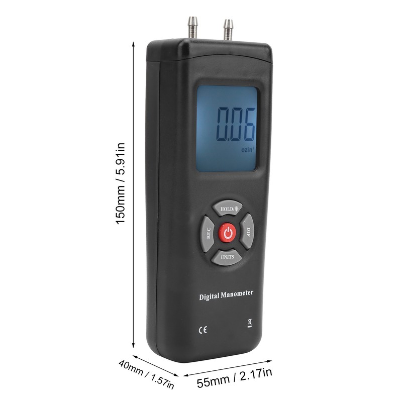 TL101 Digital Manometer Air Pressure Meter Gauge Differential Air Pressure