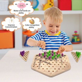 VingaHouse Chain Triangle Chess Game, Geometric Chess Game Set, Triggle Rubber Elastic Band Board Game, Family Board Game, Puzzle Strategy Game Toys for 4 Players, Portable Chess Game for Kids Adult