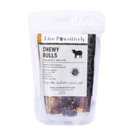 Live Pawsitively Stuffed Gullet Sticks, Dog Chew, Made in USA 4 Jumbo sticks