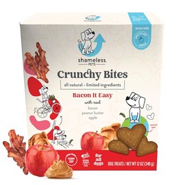 Shameless Pets Crunchy Dog Treats - Bacon It Easy, 12oz - Healthy Dog Biscuits & Cookies Treats for Medium, and Large Dogs - Made in The USA - Free from Corn & Soy