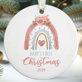 Baby Girl First Christmas - Baby Girl First Christmas Ornament, Baby Girl Ornament, Baby Girl First Ornament - Babys First Christmas Ornament 2024 Girl - 1st My Baby Girl First Xmas - Ceramic Ornament