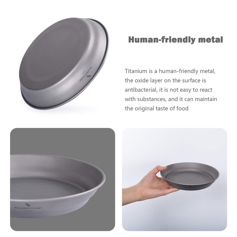Boundless Voyage Ultralight Titanium Dish with Carry Bag Outdoor Camping