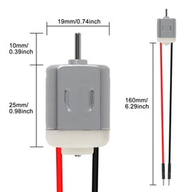 DWEII 12 Pack 1.5V-6V Type 130 Miniature DC Motors with Male Dupont Jumper Wire for Arduino Hobby Projects DIY