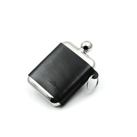 iSavage 6oz Rectangle Hip Flask with a Detachable Leather Pouch-YM605