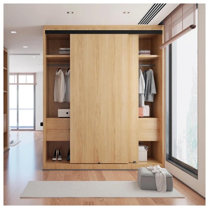 Nuk3y Bypass Sliding Door Hardware Soft Close with Finger Pulls