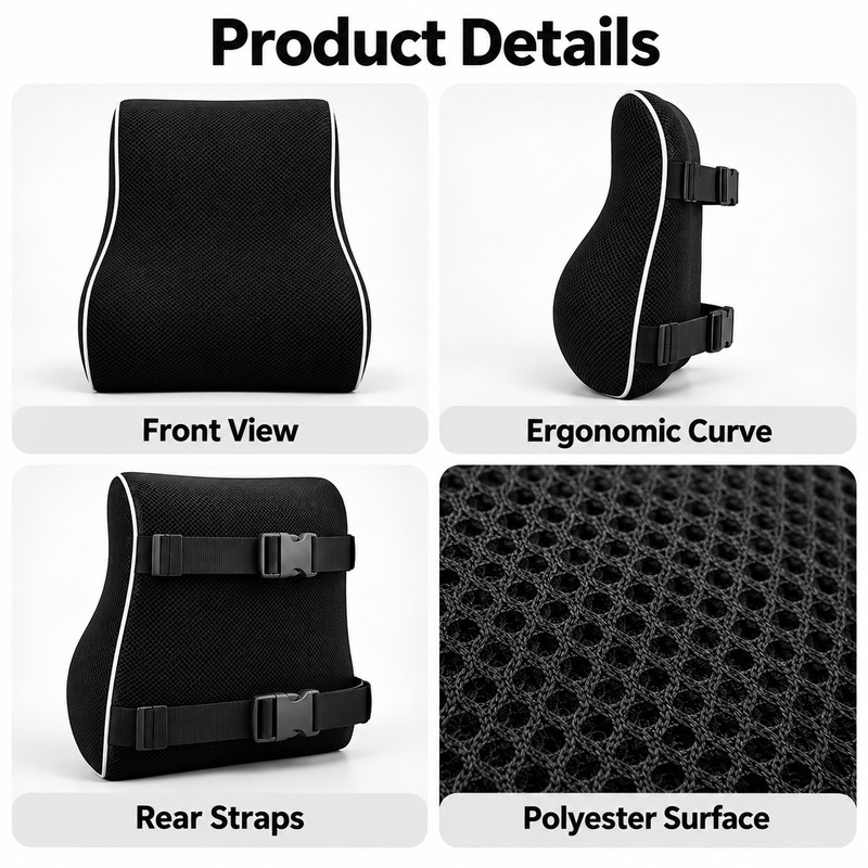 Lumbar Support Cushion for Car & Office – Rebound Back