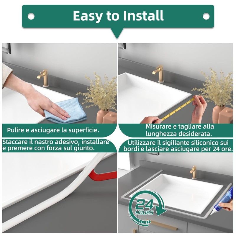 Quarter Circle Shower Barrier Water Stopper (1m, Clear Triangles)