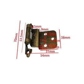 4PCS 70mm Self Close Cabinet Hinges Bronze Semi-Concealed Overlay Cabinet Kitchen Door Hinges