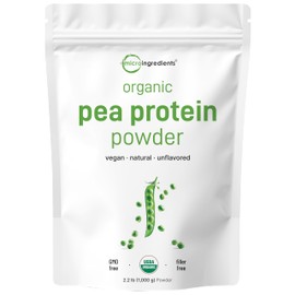 Micro Ingredients North America Grown, Organic Pea Protein Powder, 1KG (2.2 Pounds) | Plant-Based Vegan Protein, Meatless Protein Supplement, Rich in Branched Chain Amino Acids | Non-GMO, Soy Free