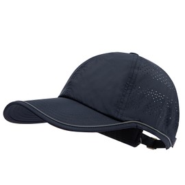 CLAPE Quick-Drying Breathable Sports Baseball Cap Men's Lightweight Mesh Baseball Cap Women's Summer Running Cap Outdoor UV Protection Cap Unstructured Hats, DCP2402-Navy Blue