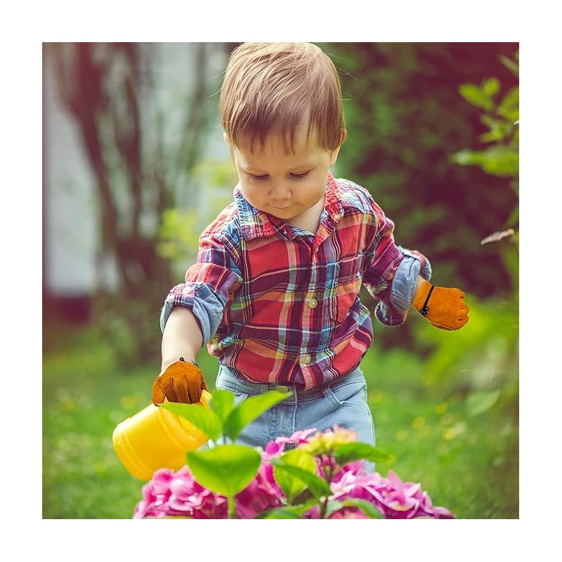 Hocoi Moa Kids Leather Work Gloves for Toddlers Age 5-7