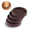 Rustark 4Pcs 50mm 2 Inch Brown Round Rubber Caster Cups