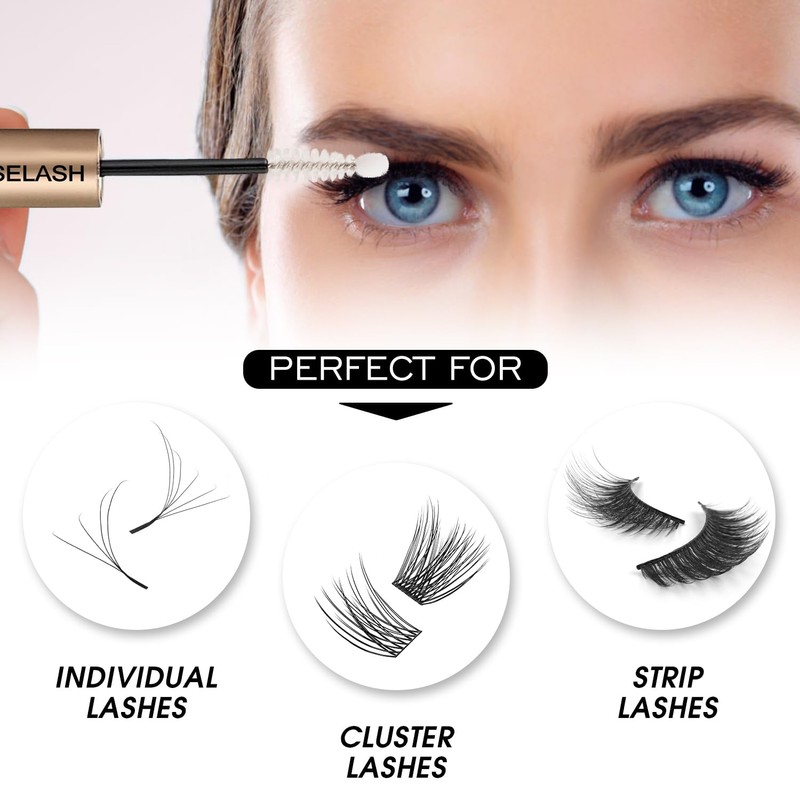 MUSELASH Lash Bond and Seal Lash Clusters Eyelash Extensions Long