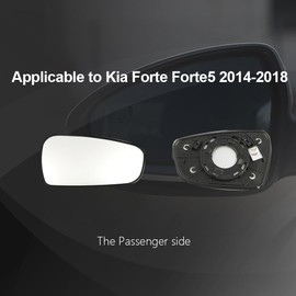 Passenger Side Mirror Replacement Glass for Kia Forte / Forte5 2014-2018,Automotive Exterior Heated Right Side View Mirror Glass for 2014 2015 2016 2017 2018 Kia Forte / Forte5(SKOUIO 01-S)