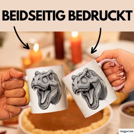 Dinosaurier Tier Tasse Geschenk Lustige Geschenkidee Spruch (Rosa)