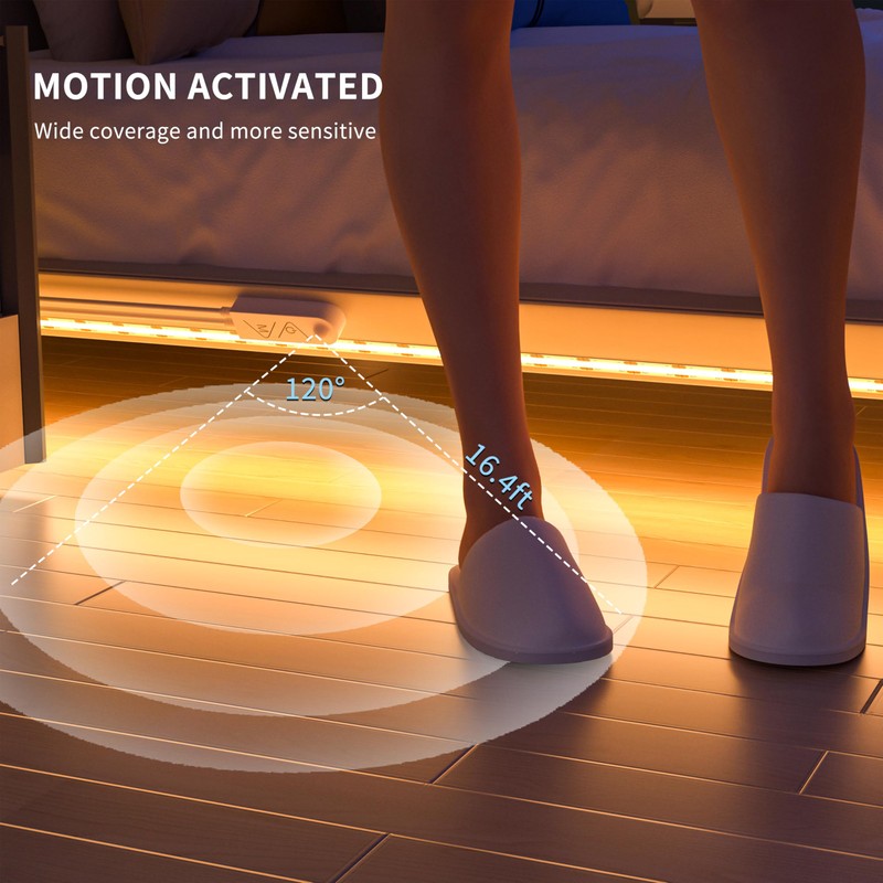 PAUTIX Dotless LED Lights,COB LED Strip Lights with Motion Sensor,5V
