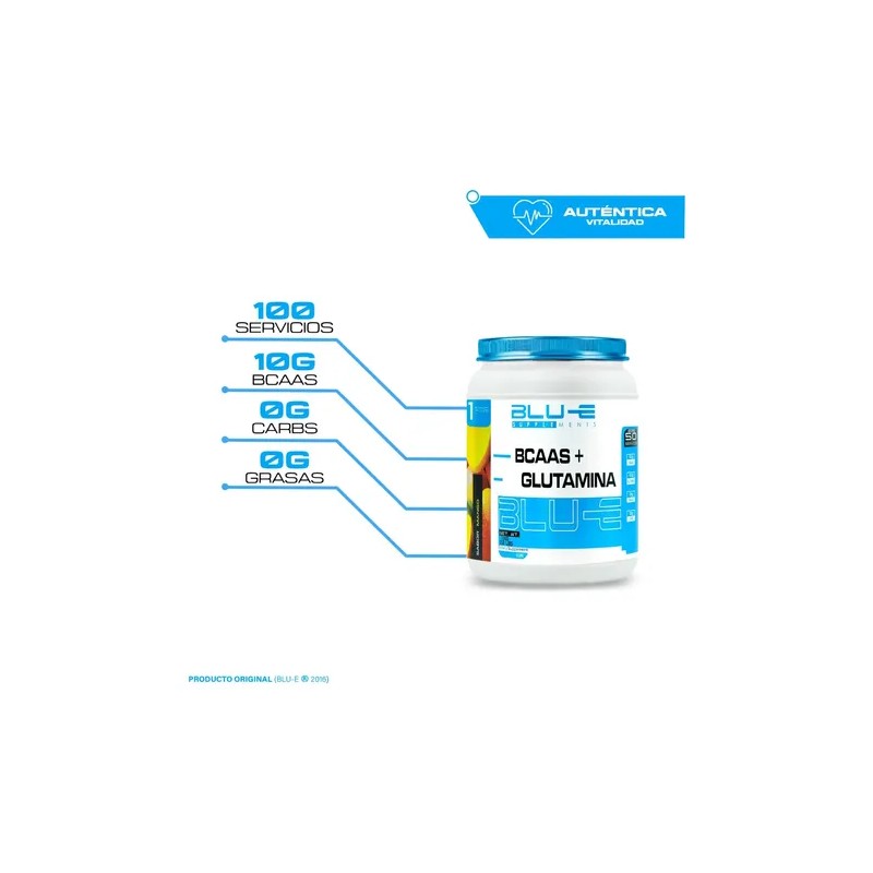 Aminoácidos Bcaas + Glutamina Blu-e 1kg Varios Sabores