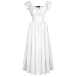 Scarlet Darkness Summer Dresses for Women Renaissance Corset Dress Milkmaid Sundress White