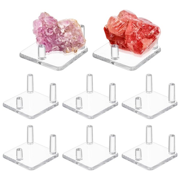 NBEADS 8 Pcs Rock Display Stands, Three-Peg Display Easel Stands