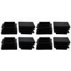 sourcingmap 8pcs Plastic Square 30 x 30mm Ribbed Tube Inserts