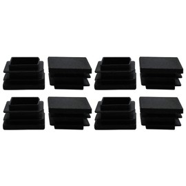 sourcingmap 8pcs Plastic Square 30 x 30mm Ribbed Tube Inserts Pipe Tubing End Covers Caps Furniture Glide Chair Table Feet Floor Protector