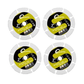 Tungsten Carbide Saw Blade 3"(75mm) - 4pcs Disc Cutter for Wood Rubber Plastic Gypsum Fiberglass Boards Cement Residues for Arbor 3/8"(10mm) Angle Grinder SANLEETEK