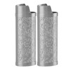 2 Pcs Lighter Case Zinc Alloy Vintage Floral Stamped Classical