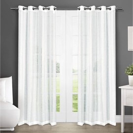 Exclusive Home Apollo Window Curtain Panel Pair with Grommet Top, 50x84, Winter White, 2 Piece