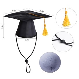 SUMERSHA SUMERSHA Pet Graduation Cap with Bowtie Dog Graduation Hat with Yellow Tassel Pet Graduation Costume Accessory for Dogs Cats Party Outfit (Hat+ Bow Tie)