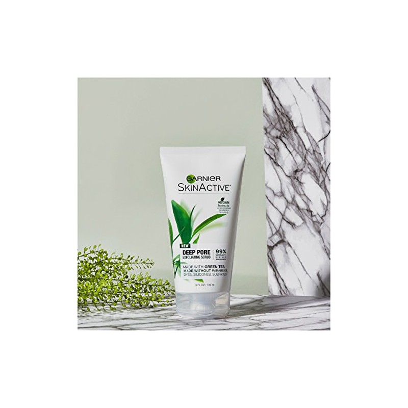 Garnier SkinActive exfoliante facial exfoliante con té verde, piel grasa,