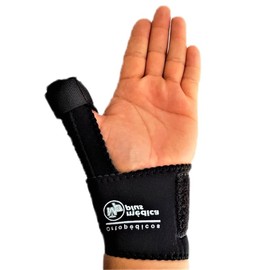 FERULA PARA DEDO PULGAR INMOVILIZADOR QUERVAIN VARILLA DE ALUMINIO NEOPRENO AJUSTABLE GANCHO Y BUCLE (PULGAR IZQUIERDO NEGRO)