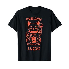 Feeling Lucky Chinese Lucky Cat Tee Orange Men Women T-Shirt
