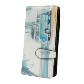 Shag Wear Women's Premium Vegan Clutch Cardholder Zipper Wallet Purse with Pretty Surfin USA