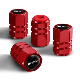 Nismo Air Valve Cap, Set of 4, Nissan Serena, X-Trail, Skyline, Caravan, Fair, DZ, Days, Note e-Power, Lukes, Aura Elgrand, Etc., Tire Valve Cap, Aluminum, Automotive Dress-Up Parts, High Strength,