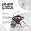 Reusable 4-Inch Cast Iron Cauldron Candle with Lid and Hanging