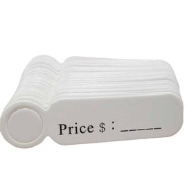 100Pcs Price Tags Selling Price Marking Label Hanging Display Tag for Product Clothes Jewelry Price Labels(White+Kraft)