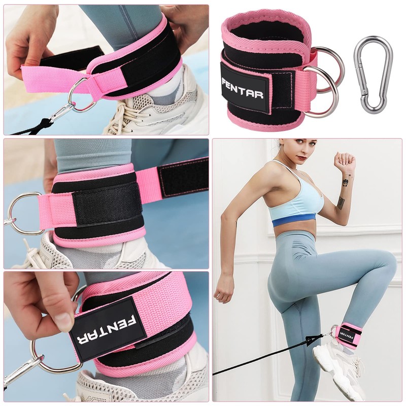 Fentar 2Pcs Adjustable Ankle Straps for Cable Machine, Comfortable Gym